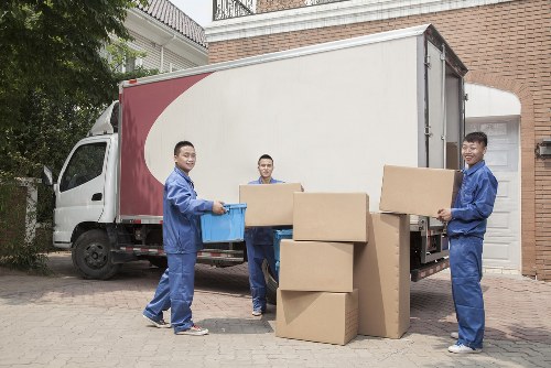Removal van and packed boxes ready for a Southlambeth house move