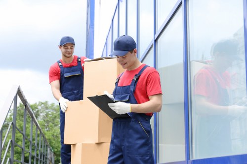 Professional house movers preparing a Southlambeth home move