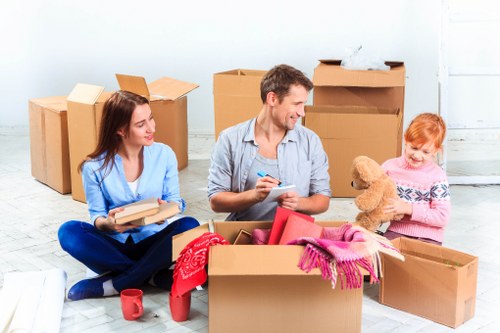 Professional movers loading boxes and furniture for a Southlambeth home move