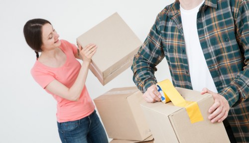 Packing and loading household items for a move in Southlambeth