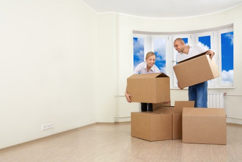 Professional movers handling items during a South Lambeth moving service