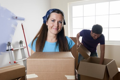 Securely packed moving items inside a removal vehicle