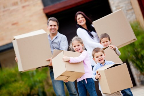 Loading furniture into a local removal van