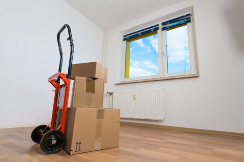Removal van and movers handling a property move in Southlambeth