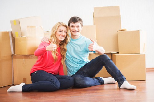 Recycling-separated moving boxes and materials ready for responsible disposal