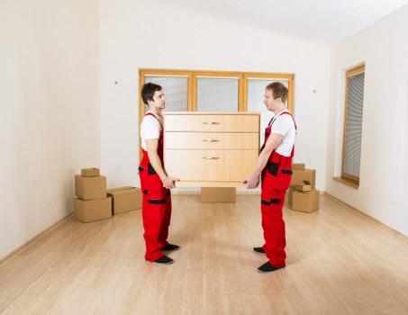 Moving team carrying furniture carefully through a Southlambeth property entrance